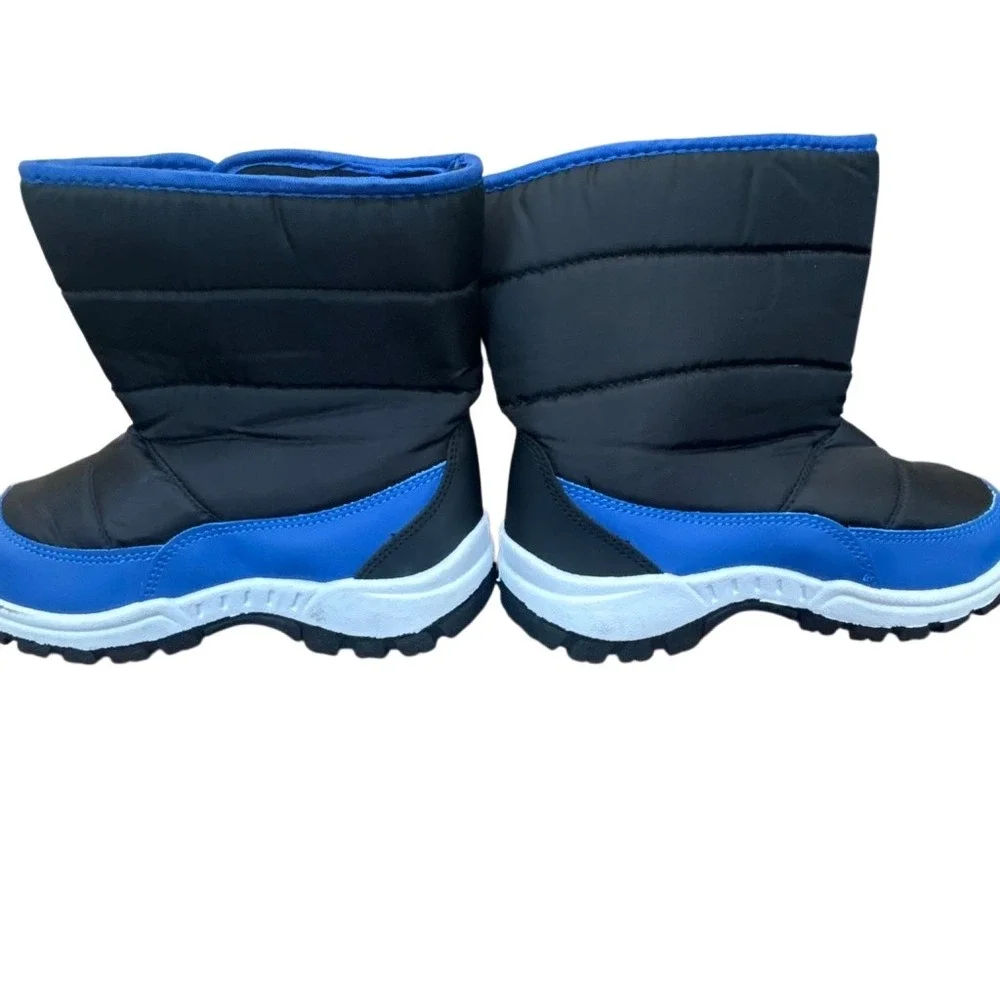 Beverly Hills Polo Club Black Blue Snow Ski Boots Toddler 11 Fleece Line Slip On